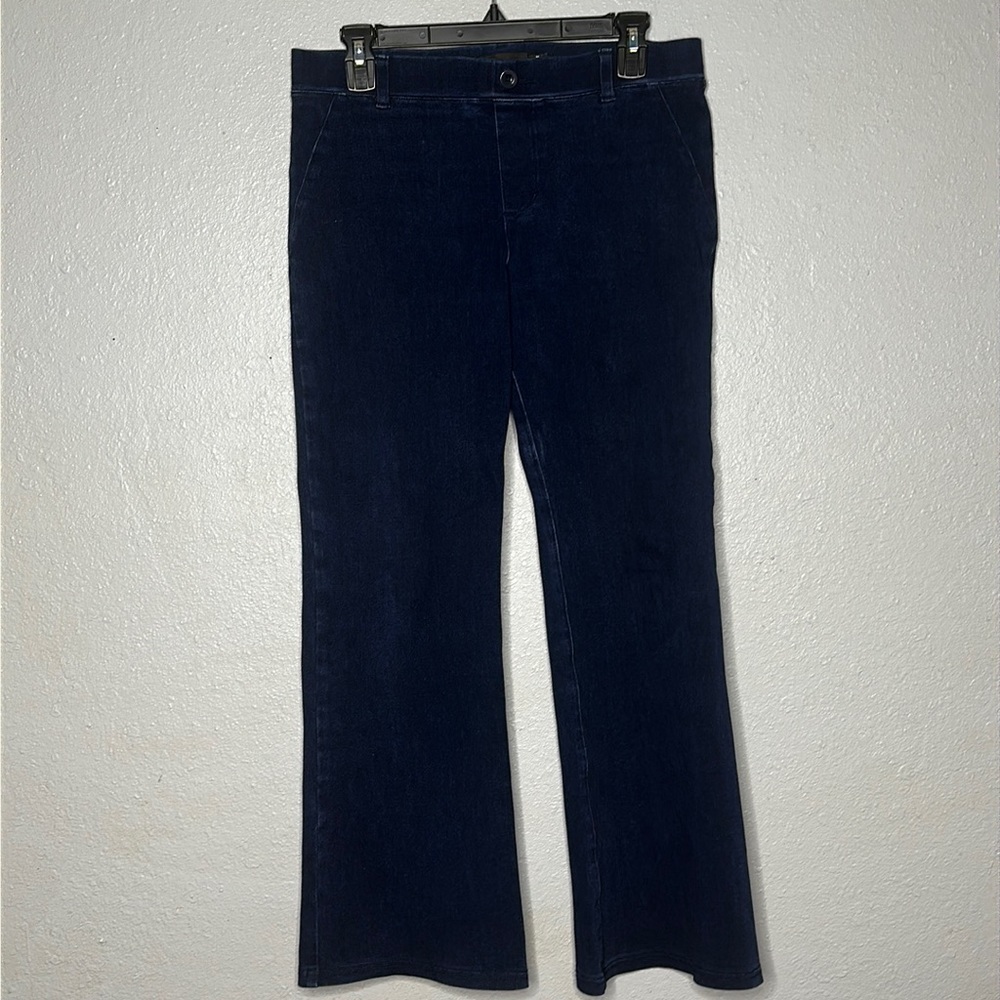 Betabrand Flared Elastic Waist Jeans sz Medium Petite Blue